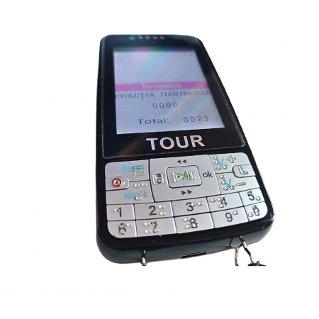 Audio ghid turistic manual multilingv TOUR cu tastatură full Braille pentru vizite ghidate nevazatori in muzee