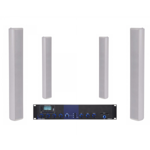  Sistem de sonorizare ambientala pentru terase, cu coloane de sunet  si amplificator combo