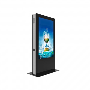 Totem digital de exterior 43” – ecran ultra-luminos 2000 cd/m², funcționare 24/7, control prin CMS Cloud