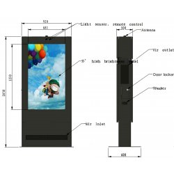 Totem digital outdoor dublu-față 55", Android 11, IP55, pentru informare turistică și comercială